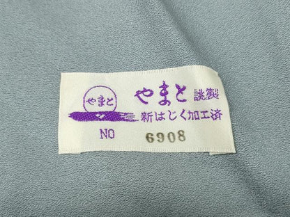 平和屋着物●上質な色無地　吉祥地紋　水色　やまと誂製　正絹　逸品　CABG5510ut