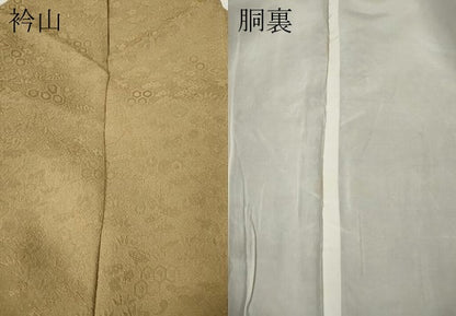 平和屋着物●上質な色無地　亀甲吉祥花地紋　榛色　正絹　逸品　CABG5511ut