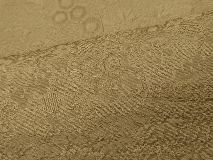 平和屋着物●上質な色無地　亀甲吉祥花地紋　榛色　正絹　逸品　CABG5511ut