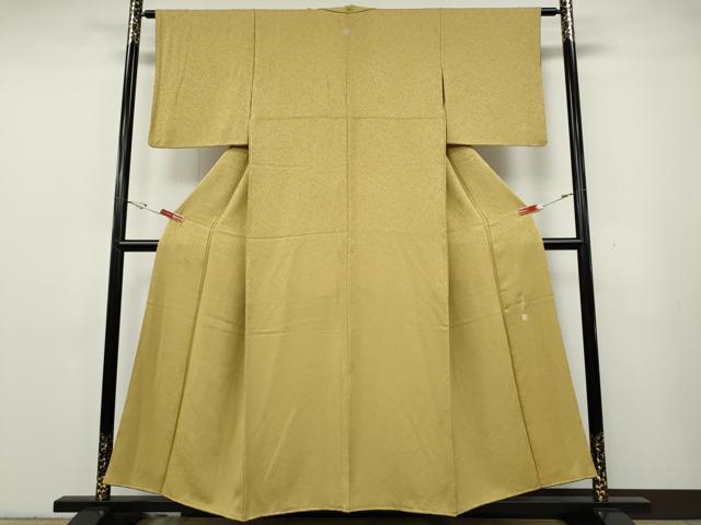 平和屋着物●上質な色無地　作家物　霞地紋　芥子色　正絹　逸品　CABG5512ut