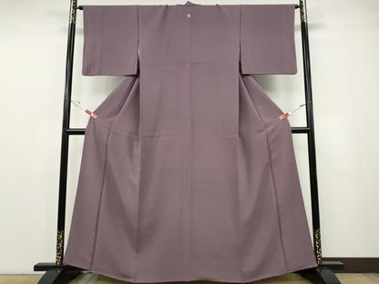 平和屋着物●ファッションデザイナー 花井幸子　色無地　霞地紋　浅紫色　正絹　逸品　CABG5515ut