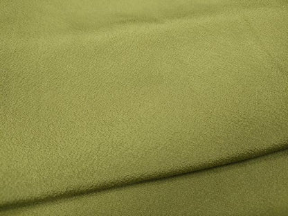 平和屋着物●上質な色無地　抹茶色　ロング丈　正絹　逸品　CABG5518ut
