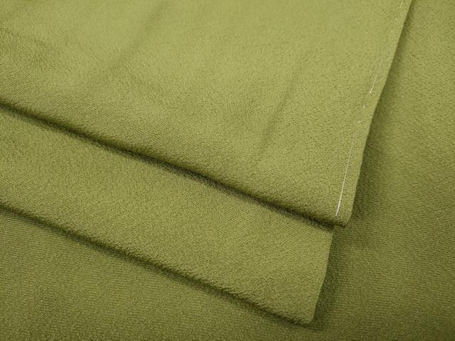 平和屋着物●上質な色無地　抹茶色　ロング丈　正絹　逸品　CABG5518ut
