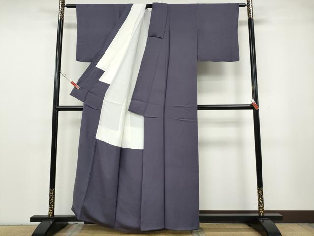 平和屋着物●上質な色無地　舞花地紋　紫苑色　正絹　逸品　CABG5519ut