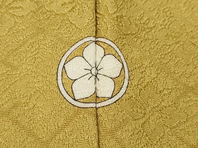 平和屋着物●上質な色無地　花菱地紋　玉蜀黍色　正絹　逸品　CABG5521ut