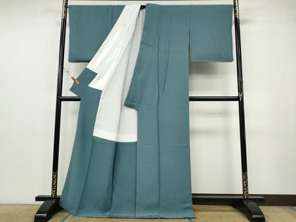 平和屋着物●上質な色無地　浅縹色　正絹　逸品　CABG5522ut