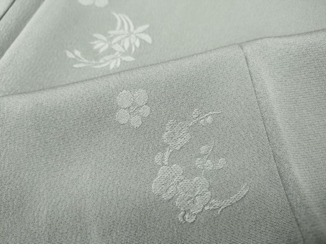 平和屋着物●本加賀友禅作家　柿本市郎　色無地　花丸地紋　潤色　正絹　逸品　CABG5523ut