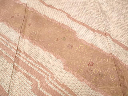 平和屋着物●訪問着　絞り　刺繍　吉祥花文　金彩　正絹　逸品　CABG5526ut