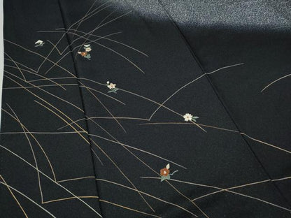 平和屋着物●訪問着　刺繍　舞花文　たたき染め　金彩　正絹　逸品　CABG5528ut