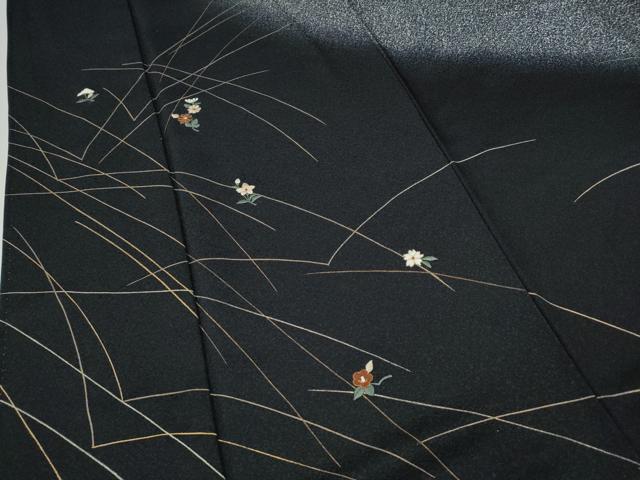 平和屋着物●訪問着　刺繍　舞花文　たたき染め　金彩　正絹　逸品　CABG5528ut