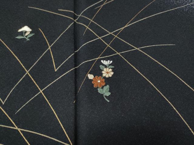平和屋着物●訪問着　刺繍　舞花文　たたき染め　金彩　正絹　逸品　CABG5528ut