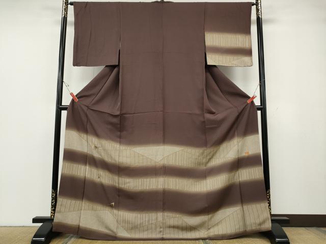 平和屋着物●訪問着　作家物　横段吉祥文　暈し染め　金彩　正絹　逸品　CABG5534ut