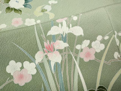 平和屋着物●訪問着　友禅　草花文　暈し染め　鈴乃屋扱い　正絹　逸品　CABG5536ut