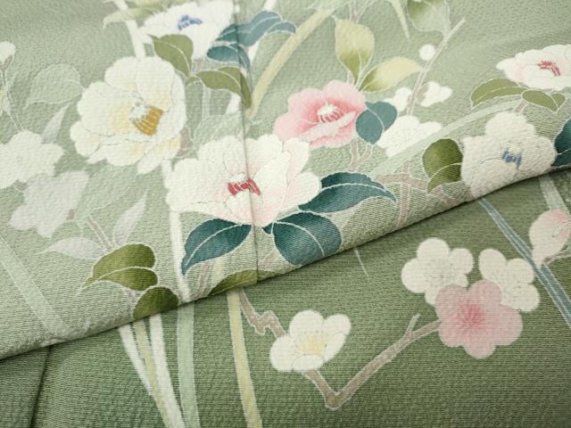 平和屋着物●訪問着　友禅　草花文　暈し染め　鈴乃屋扱い　正絹　逸品　CABG5536ut