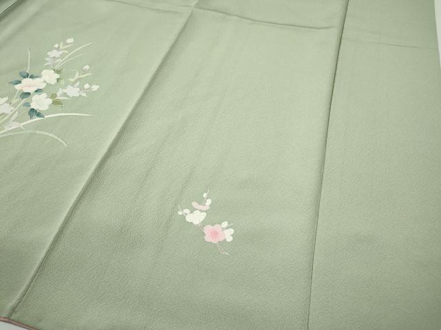 平和屋着物○訪問着 友禅 草花文 暈し染め 鈴乃屋扱い 正絹 逸品