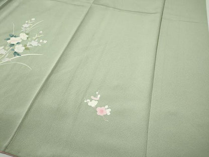 平和屋着物●訪問着　友禅　草花文　暈し染め　鈴乃屋扱い　正絹　逸品　CABG5536ut