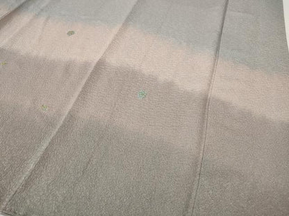 平和屋着物●訪問着　作家物　刺繍　霞舞花文　暈し染め　金糸　正絹　逸品　CABG5537ut