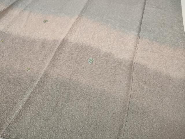 平和屋着物●訪問着　作家物　刺繍　霞舞花文　暈し染め　金糸　正絹　逸品　CABG5537ut