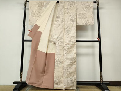 平和屋着物●本場大島紬　白大島　7マルキ　吉祥花文　正絹　逸品　CABG5538ut