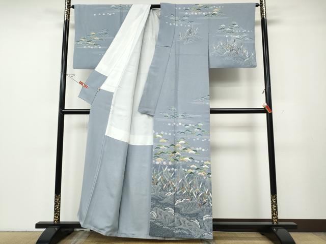 平和屋着物●訪問着　作家物　立波草花文　暈し染め　金彩　まるやま扱い　正絹　逸品　CABG5542ut