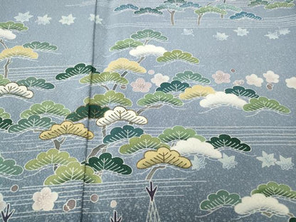 平和屋着物●訪問着　作家物　立波草花文　暈し染め　金彩　まるやま扱い　正絹　逸品　CABG5542ut