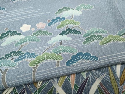 平和屋着物●訪問着　作家物　立波草花文　暈し染め　金彩　まるやま扱い　正絹　逸品　CABG5542ut