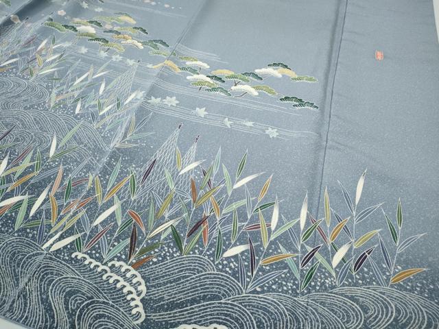平和屋着物●訪問着　作家物　立波草花文　暈し染め　金彩　まるやま扱い　正絹　逸品　CABG5542ut