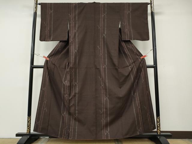 平和屋着物●本場結城紬　重要無形文化財　100亀甲　吉祥間道　正絹　逸品　CABG5544ut