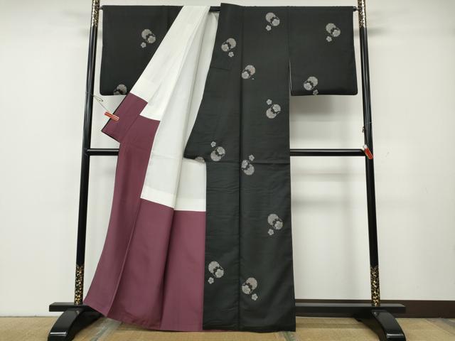 平和屋着物●本場大島紬　9マルキ　地空き　雪輪捻梅文　正絹　逸品　CABG5547ut