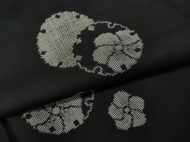 平和屋着物●本場大島紬　9マルキ　地空き　雪輪捻梅文　正絹　逸品　CABG5547ut