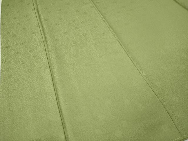 平和屋着物●上質な色無地　舞桜地紋　若菜色　そごう扱い　正絹　逸品　CABG5551ut