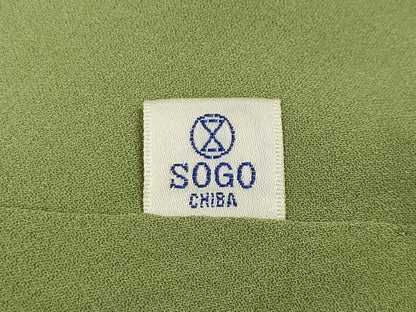 平和屋着物●上質な色無地　舞桜地紋　若菜色　そごう扱い　正絹　逸品　CABG5551ut