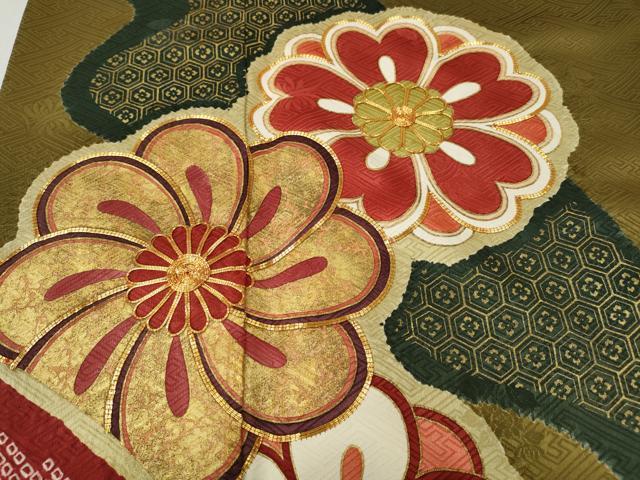平和屋着物●豪華振袖　駒刺繍　絞り　エ霞舞花文　金彩　正絹　逸品　CABG5555ut