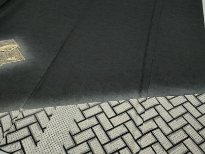 平和屋着物●訪問着　駒刺繍　松皮菱吉祥文　暈し染め　正絹　逸品　CABG5557ut