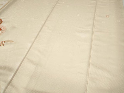 平和屋着物●十日町老舗ブランド　吉澤友禅　吾妻徳穂　訪問着　刺繍　雪輪草花文　暈し染め　金彩　正絹　逸品　CABG5559ut
