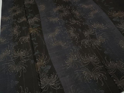 平和屋着物●本場大島紬　9マルキ　乱菊　間道　京都きもの友禅扱い　正絹　逸品　CABG5566ut