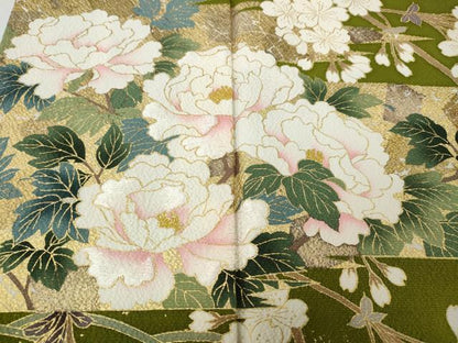 平和屋着物●豪華振袖　刺繍　立波草花文　暈し染め　金彩　正絹　逸品　CABG5567ut