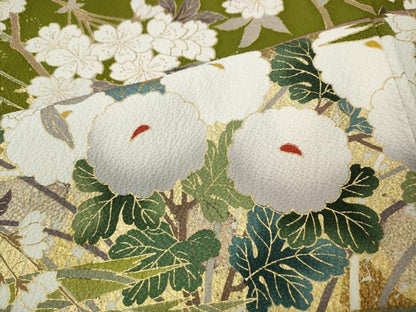平和屋着物●豪華振袖　刺繍　立波草花文　暈し染め　金彩　正絹　逸品　CABG5567ut