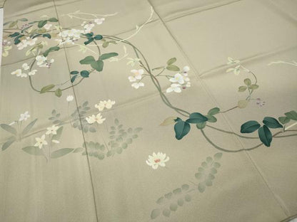 平和屋着物●京加賀糸目友禅作家　山崎巌　訪問着　蔦の葉花文　大丸扱い　正絹　逸品　CABG5569ut