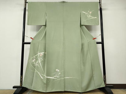 平和屋着物●訪問着　刺繍　草花文　金彩　正絹　逸品　CABG5570ut