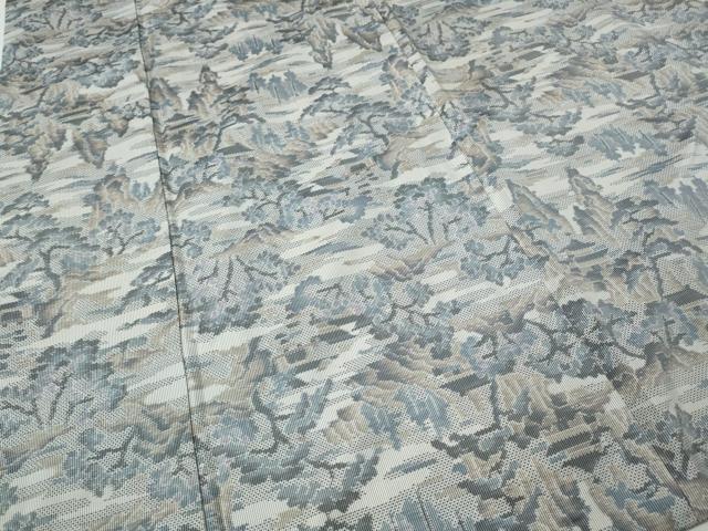 平和屋着物●本場大島紬　白大島　7マルキ　風景草木文　総絣　正絹　逸品　CABG5577ut