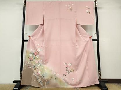 平和屋着物●訪問着　枝花文　暈し染め　金彩　正絹　逸品　CABG5587ut