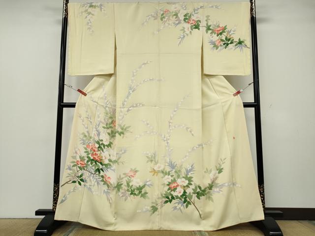 平和屋着物●本加賀友禅作家　成竹登茂男　訪問着　枝花文　正絹　逸品　未使用　CABG5589ut