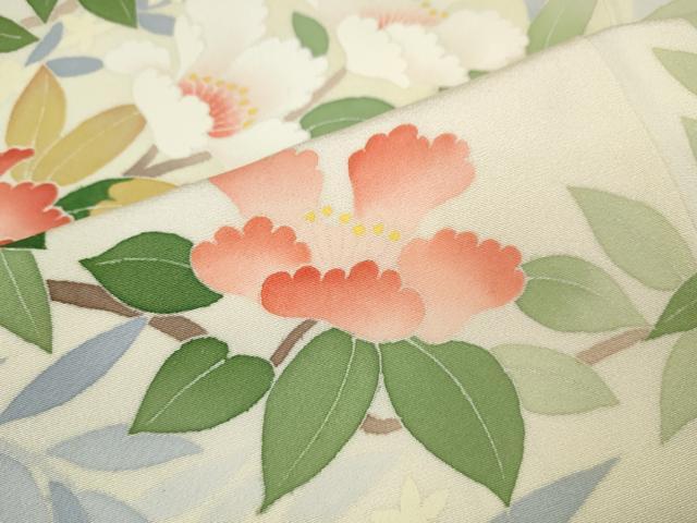 平和屋着物●本加賀友禅作家　成竹登茂男　訪問着　枝花文　正絹　逸品　未使用　CABG5589ut