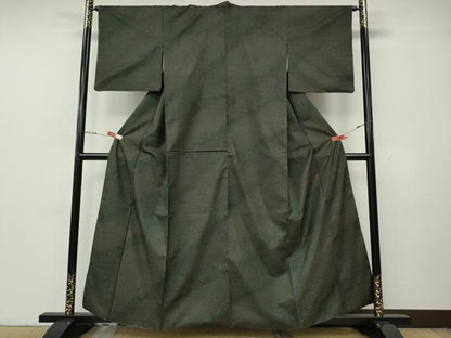 平和屋着物●本場大島紬　7マルキ　霞舞花文　正絹　逸品　CABG5597ut
