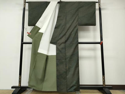平和屋着物●本場大島紬　7マルキ　霞舞花文　正絹　逸品　CABG5597ut