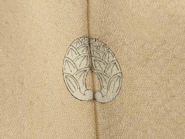 平和屋着物●上質な色無地　紗綾形地紋　肌色　正絹　逸品　CABG5599ut