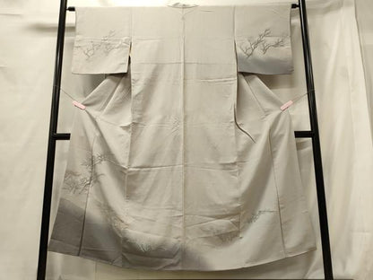 平和屋着物■訪問着　刺繍　枝花文　暈し染め　金糸　正絹　逸品　CABG5604oy