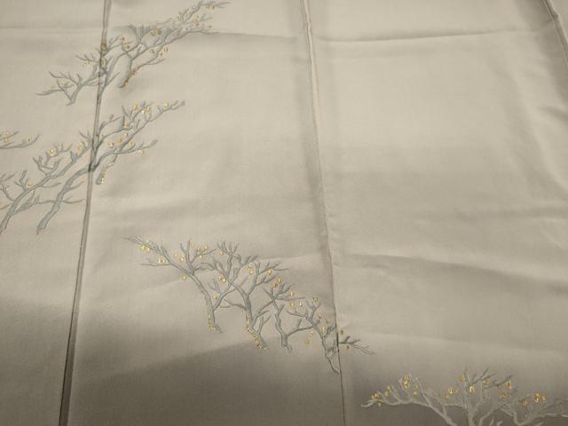 平和屋着物■訪問着　刺繍　枝花文　暈し染め　金糸　正絹　逸品　CABG5604oy