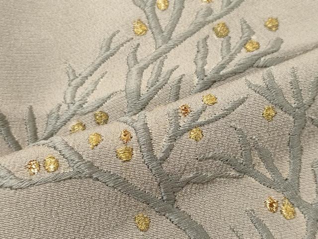 平和屋着物■訪問着　刺繍　枝花文　暈し染め　金糸　正絹　逸品　CABG5604oy